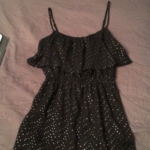 Black and metallic silver dress